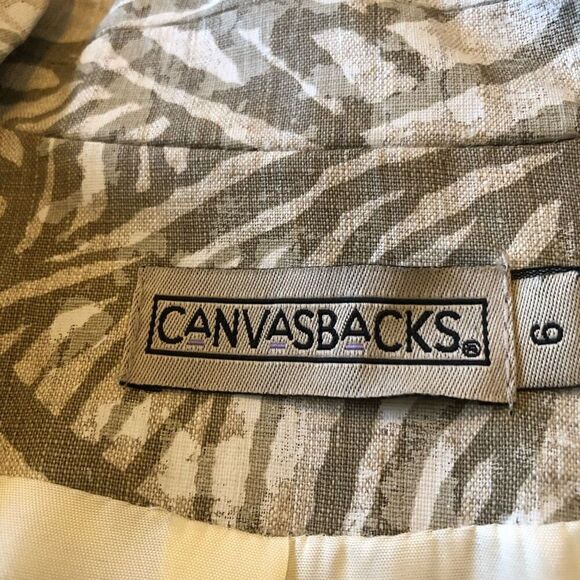 NEW Canvasbacks Linen Jungle Print Normcore Blazer Size 6 Career/Casual NWOT - Picture 9 of 15